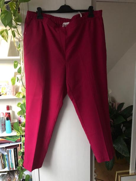 Ružové elegantné nohavice/ oblekové nohavice, 5xl