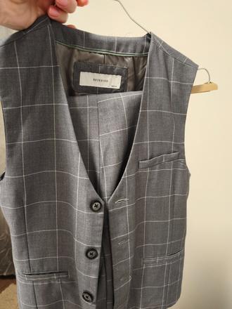 Vesta, nohavice, košeľa, motýlik, 146