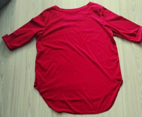 Červené zamatové tričko s hviezdami, v. 2xl, xxl