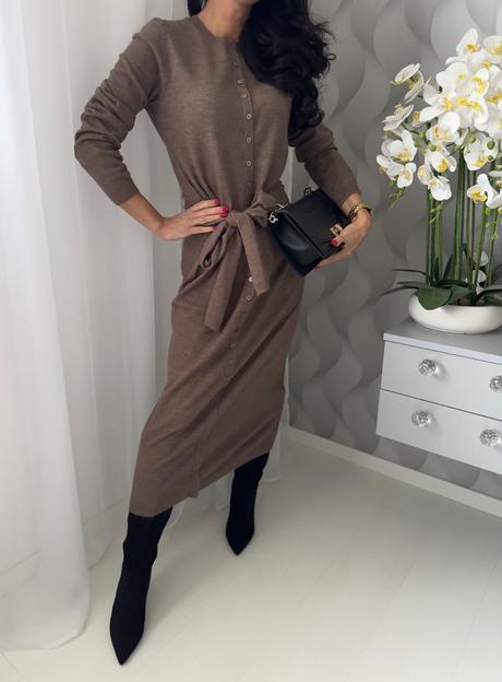 Zara - dlhé pletené šaty, zara,m