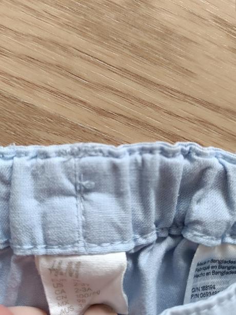 Svetlomodré kraťasy s kotvami 98/104, h&m,98