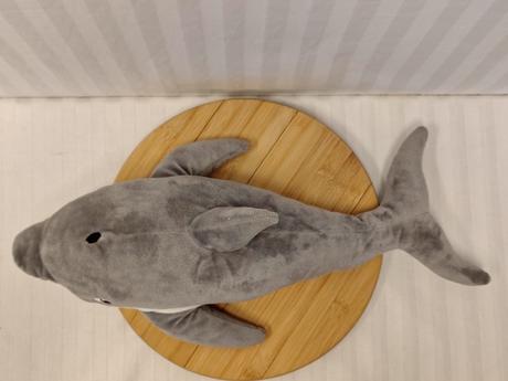 Veľký plyšový sivo biely delfín, 50 cm, 