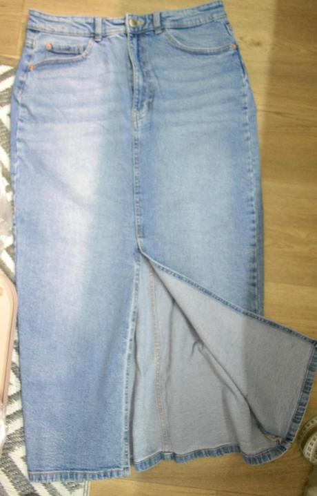 Elastická dlhá riflová sukňa cca v.m/xl, m