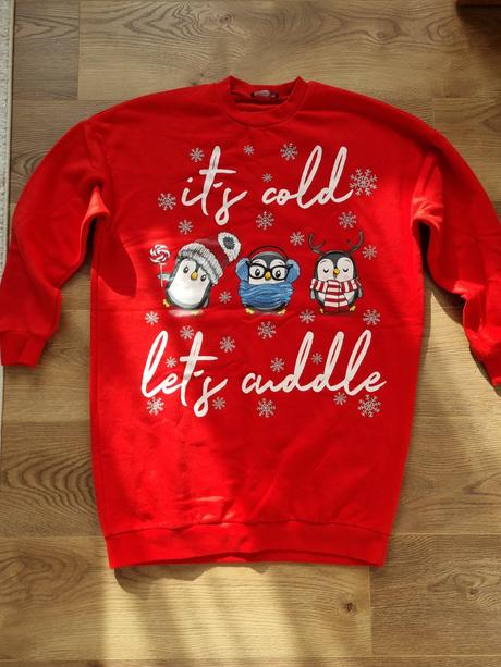 Mikinové šaty zimný motív, fishbone,s