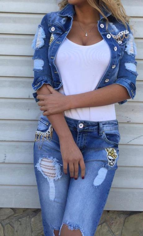 Džínsova bunda raw a druhá ako darček, xl