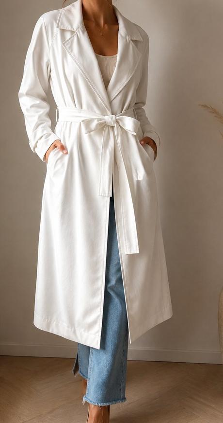 Biely trenchcoat, sinsay,s