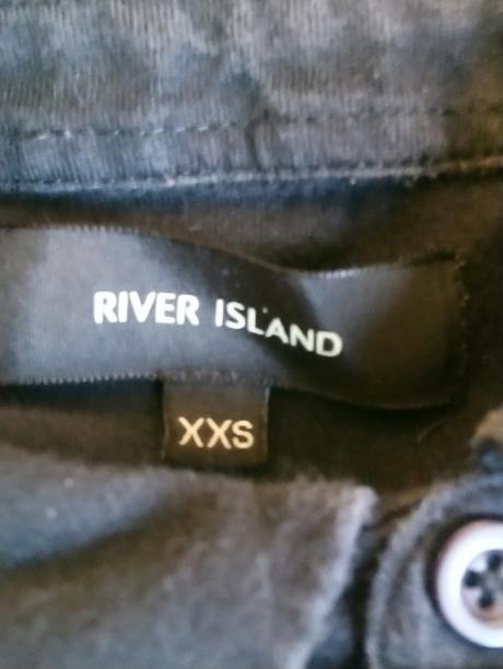 Čierne tričko s bielym vzorom, river island, xxs, river island,xs