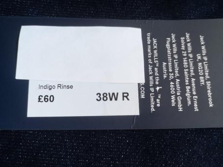 Jack wills pánske rifle veľkost 38w 32l, xxl