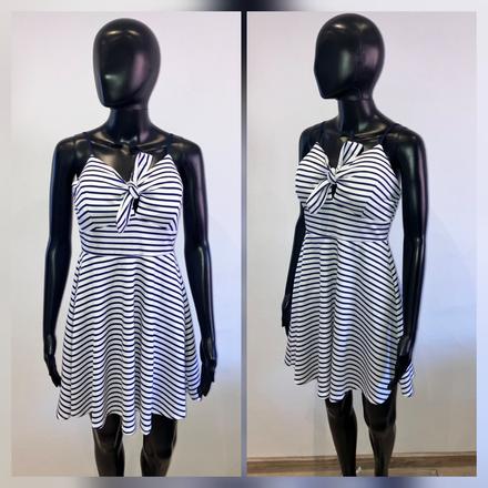 Dámske pásikavé šaty, s