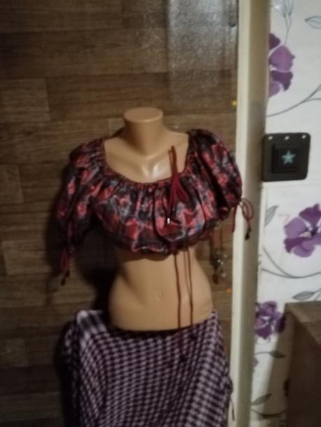 Dámsky 3 komplet dlhá sukňa  a dlhší a kratší top, 36