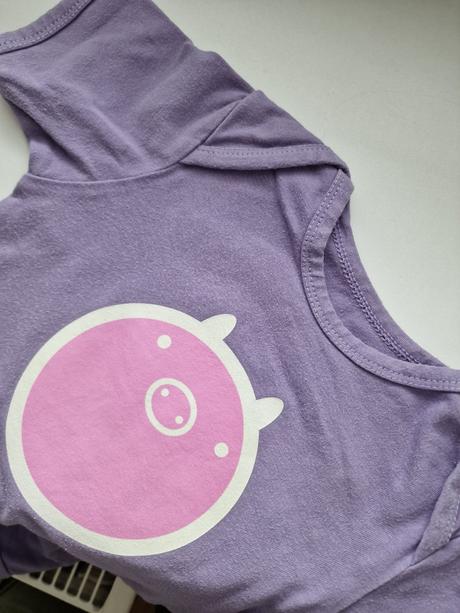 Lemur body "ružové prasiatko na fialovej", 9-18mes, 80