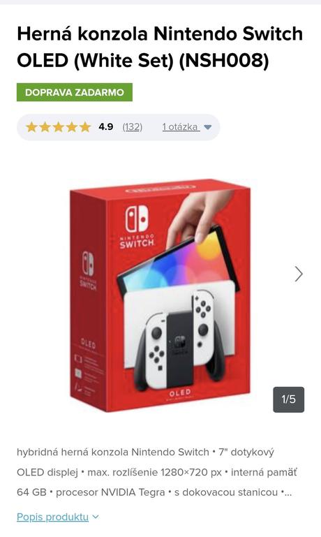 Nintendo switch oled+príslušenstvo, 