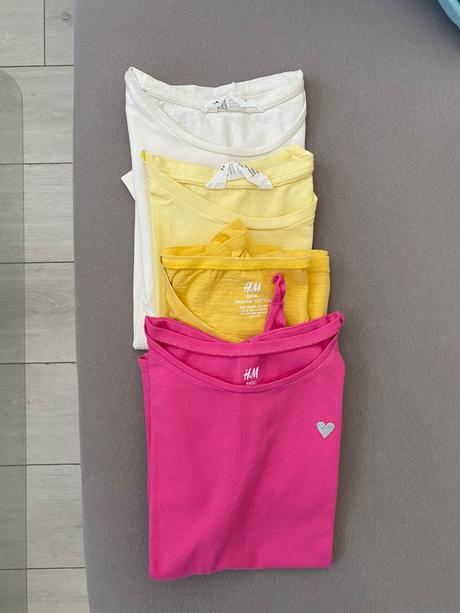 Dievčenské tričká h&m 4 ks, h&m,134