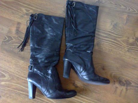 Čierne kožené čižmy, 39