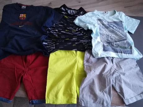 3 súpravy triko + kratasky, 140–152