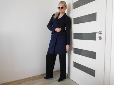 Kabát tm, modrý dámsky -s/m, s