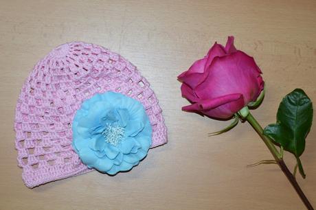Háčkovaná čiapočka s kvetom, 50 - 158