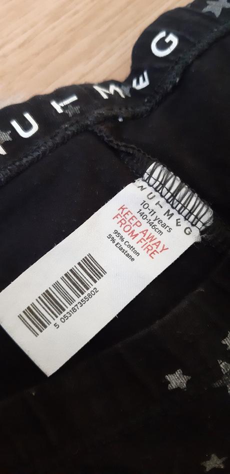 Čierne legíny s hviezdami 140/146, nutmeg,140