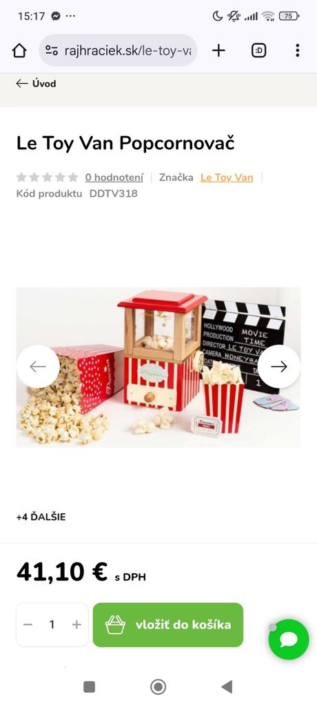 Drevený popcornovač le toy van,