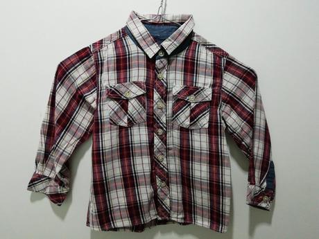 Bordová karo kockovaná košeľa, matalan,98
