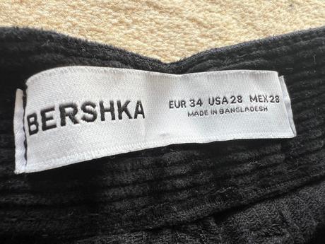 Chlapčenské manchestrové nohavice beggy, bershka,34