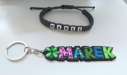 Marek - náramok s menom kľúčenka s menom ako nové, h&m