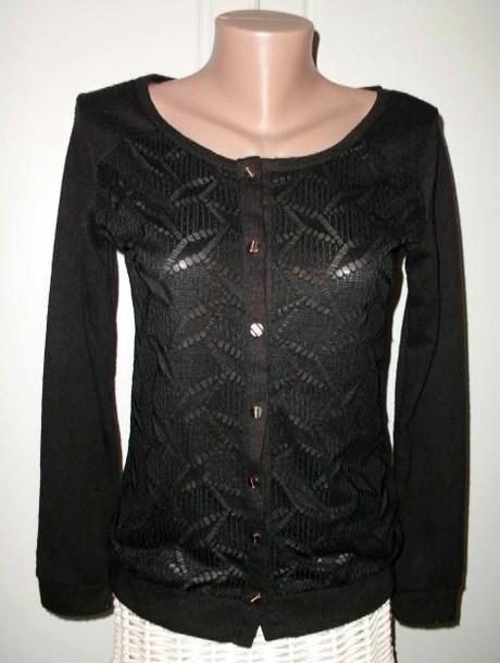 Jemný čierny svetrík - veľ. s-m, s