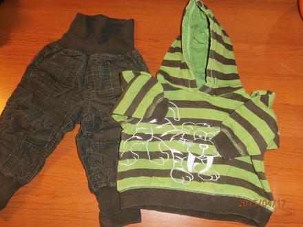 Komplet mikina+menčestráky, h&m,74