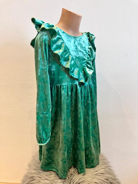 Dievčenské velúrované šaty s volánmi h&m (122-128), h&m,122