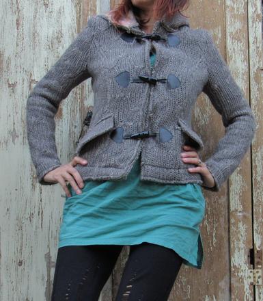 Vlnený kabátik s kapucňou, s