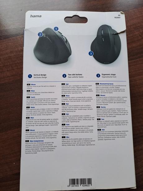 Ergonomická myš pre ľavákov - nová, hama