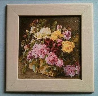 Obraz ruže v košíčku, 