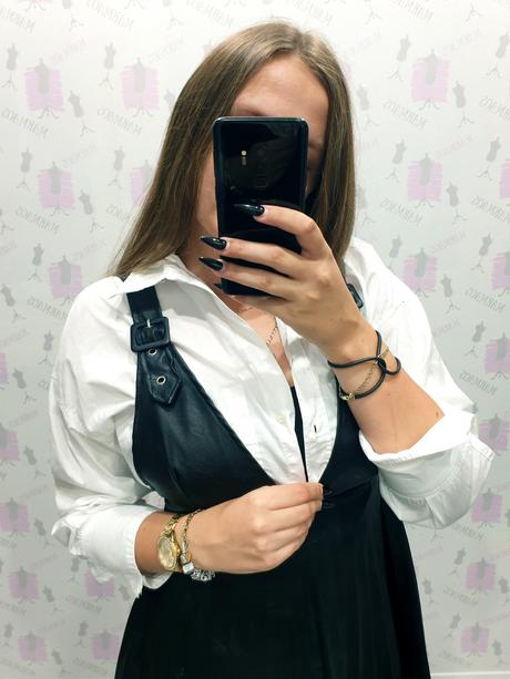 Štýlové koženkové šaty s, 36 / s