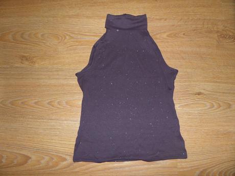 Hnedý rolák s trblietkami, orsay,m