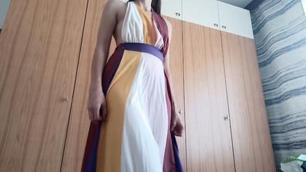 Dámske letné šaty s rozparkom, uni,