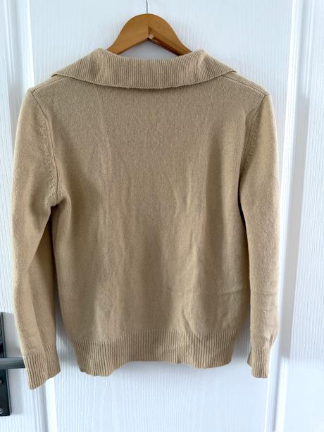 Luxusný sveter zo kašmíru klasický polo golier, m