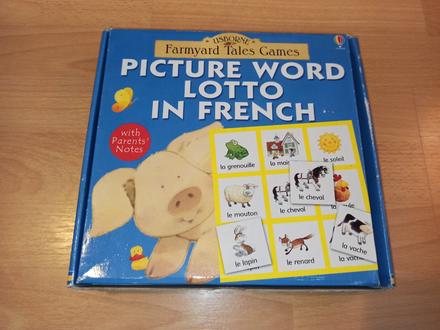 Usborne picture words lotto in french, 