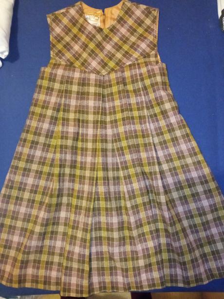 Hrubé teplé šaty karovane flanelove, 116