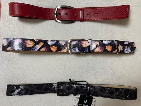 Kožené opasky zn. magenta, 