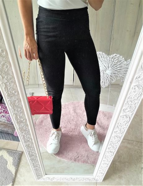 Čierne rebrované legíny-m, m