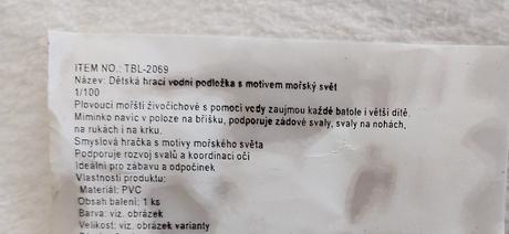 Vodná podložka pre bábätka, 