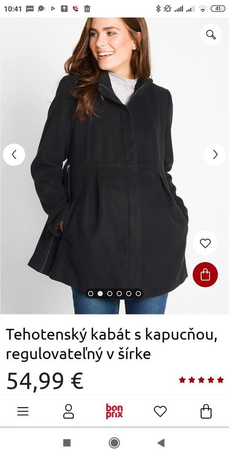 Tehotenský kabat, bonprix,36