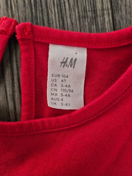 Vianočné kárované šaty s mašličkou h&m 104, h&m,104