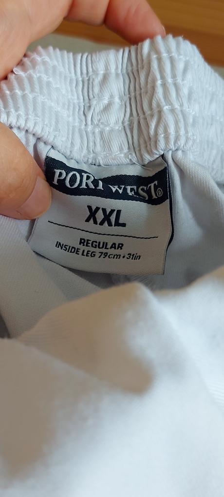 Biele nohavice do kuchyne veľ.58 a xxl, xxl