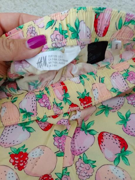 Jahodové letné kraťasky h&m veľk. 128, h&m,128