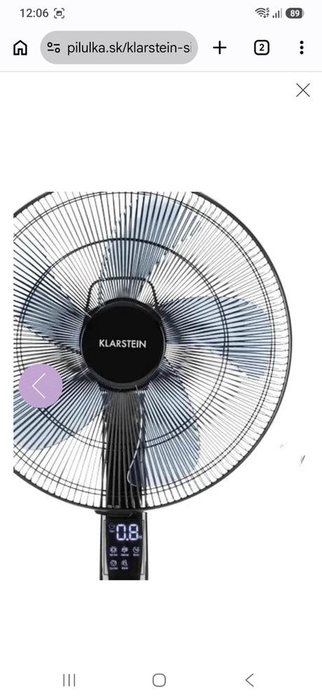 Čierny stojanový ventilátor klarstein,