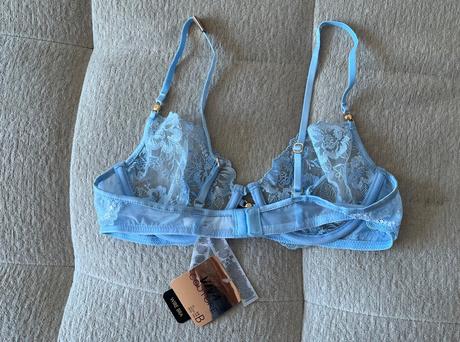 Nová bledomodrá čipkovaná mäkká podprsenka, 80 b, new yorker,80b