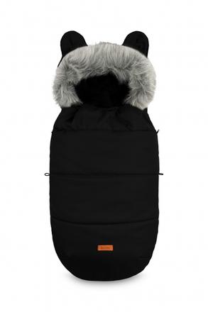 Zimný fusák s kožušinou 100x50cm, čierny, 