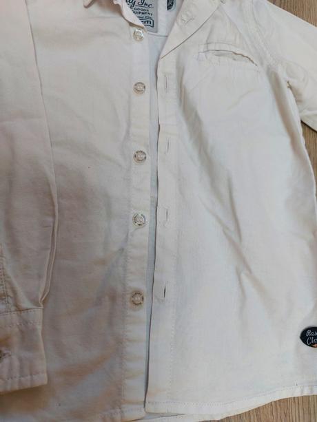 Bavlnená biela košeľa dlhý rukáv pevná, reserved,110