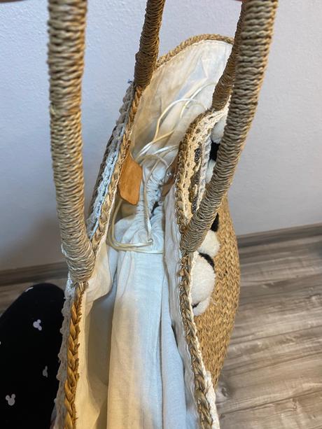 Ručne vyrábaná slamená kabelka, salamander